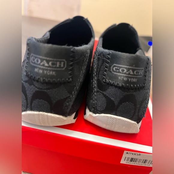 Coach Black Canvas Slip-On Flats! Only worn once. - Picture 3 of 5